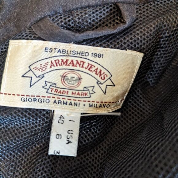 Armani Jeans Vintage Blue Gray Double Breasted Jacket - Picture 7 of 9